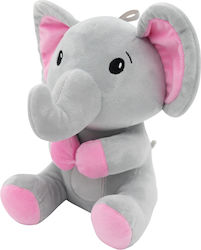 2-in-1 Plush Toy Balloon Weight Elephant Pink Ears Loop 21cm 170g