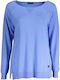 Women's Long Sleeve Sweater Cotton Light Blue
