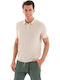 Polo Herrenbluse Kurzarm Ecru