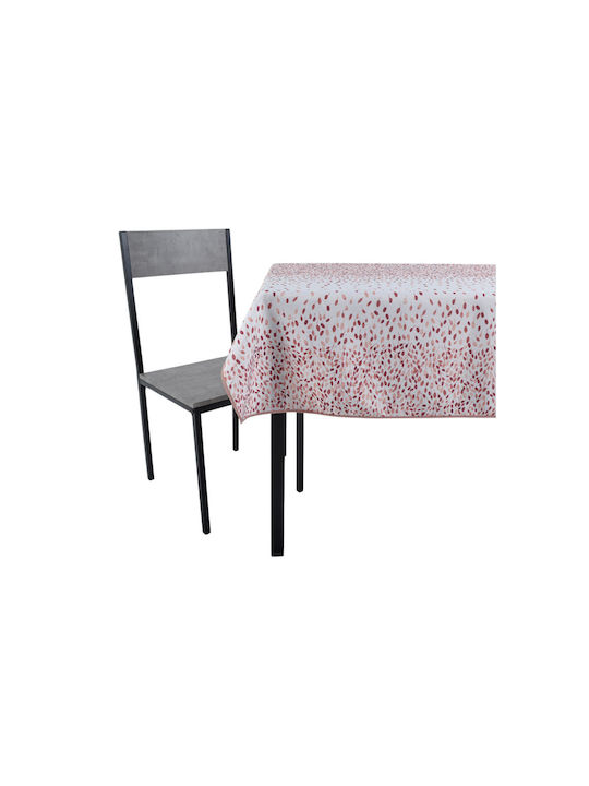 Ankor Tablecloth Stain Resistant Scattered Leaves Salmon Shades 140x140cm