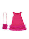 Rochie Fete Fără Mâneci Din Tulle Fuchsia