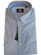 Short Sleeve Cotton Shirt in Regular Fit Checked Light Blue 3BAC7021 B176SK