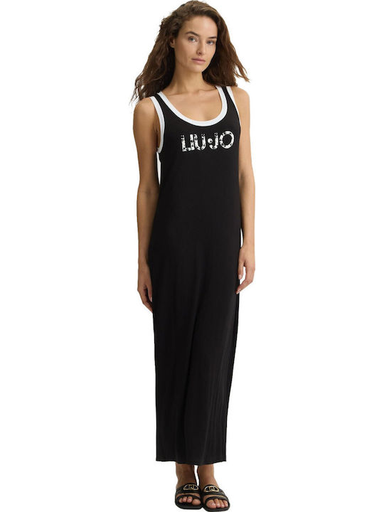 Summer Maxi Dress with Tearing Black