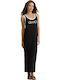 Summer Maxi Dress with Tearing Black