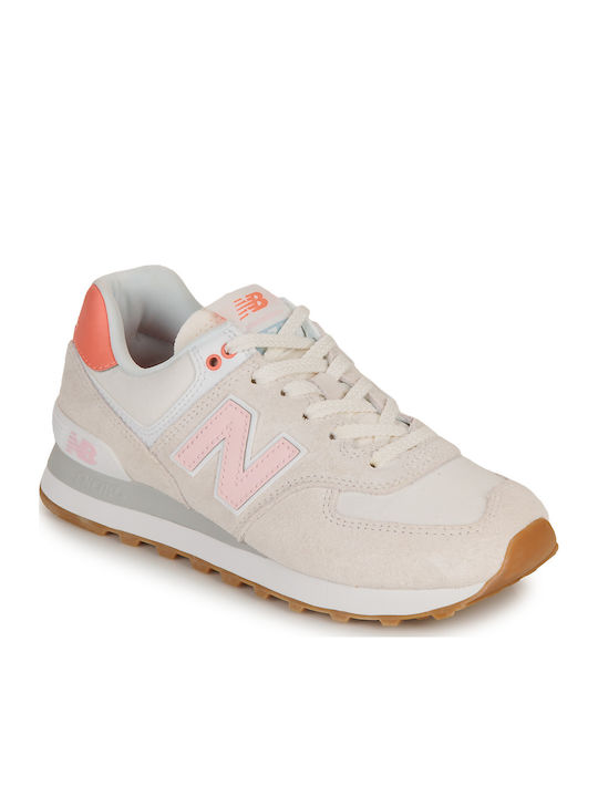 New Balance 574 Γυναικεία Sneakers Λευκά