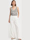 Women's Fabric Trousers Regular Fit Ecru