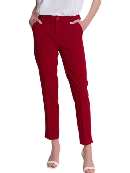 Women's Fabric Trousers Red