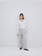 Women's Fabric Trousers with Elastic Straight Line Grey