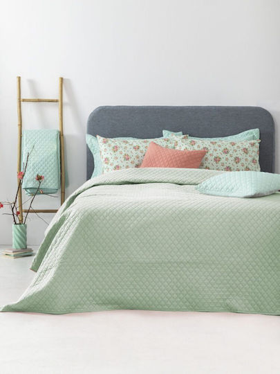 Palamaiki Jenn/2 Подредба Покривало King Size Микрофибър Зелен 260x240см