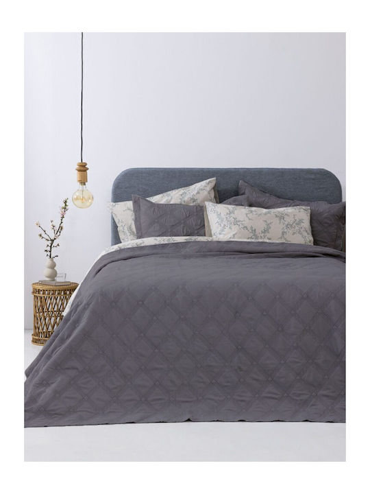 Palamaiki Ifigeneia Set Coverlet Semi-double Microfiber Grey 180x240cm