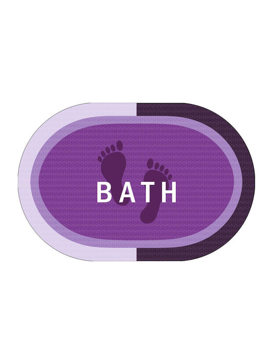 Dimcol Non-Slip Bath Mat Oval 33413047003 Lilac 50x70cm