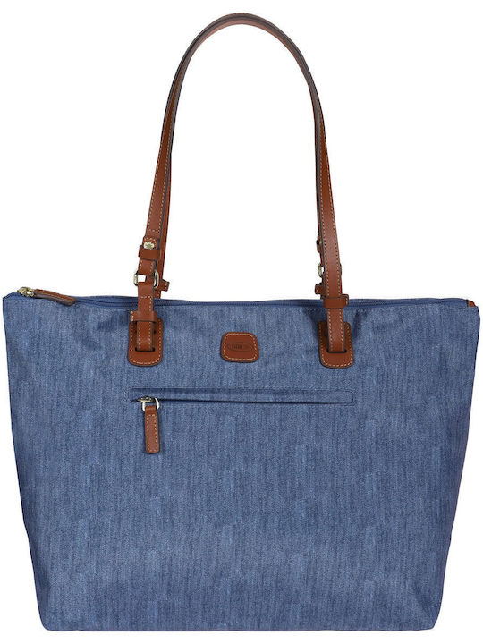 Bric's Milano Leder Damentasche Schultertasche Blau