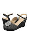 Erla Women's Fabric Platform Espadrilles Black