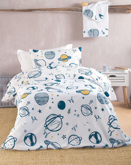 Rythmos Saturn Kids Cotton Pillowcase Set 50x70cm White