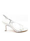 Sandalen aus Lackleder Silber