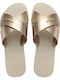 Aqua Metallic Slides In Gold Colour