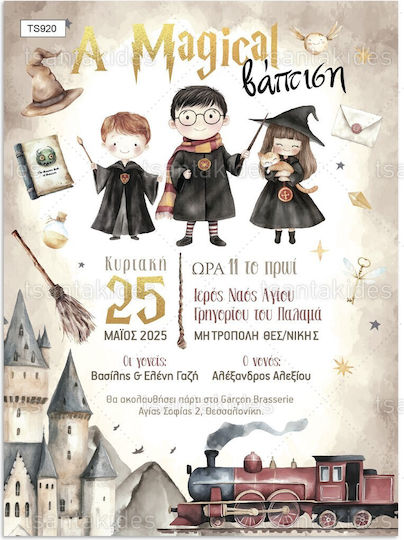 Invitație Botez Tsantakides Harry Potter Băiat 920