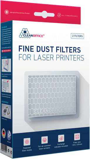 Clean Office 150x120x50mm Pack of 2 Certified Micro Particle Filters for Printers & Photocopiers Made In Germany
