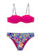 Women's Strapless Underwire Ethnic Bikini Fuchsia
