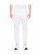 Teddy Men's Jeans Pants Elastic White