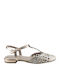 Women's Flat Sandals in Gold Color