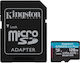 Kingston Canvas Go Plus microSDXC 128GB U3 V30 A2 UHS-I 200MB/s с адаптер
