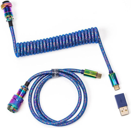Keychron Spirale USB 2.0 Kabel USB-C männlich - USB-C Blau 1m