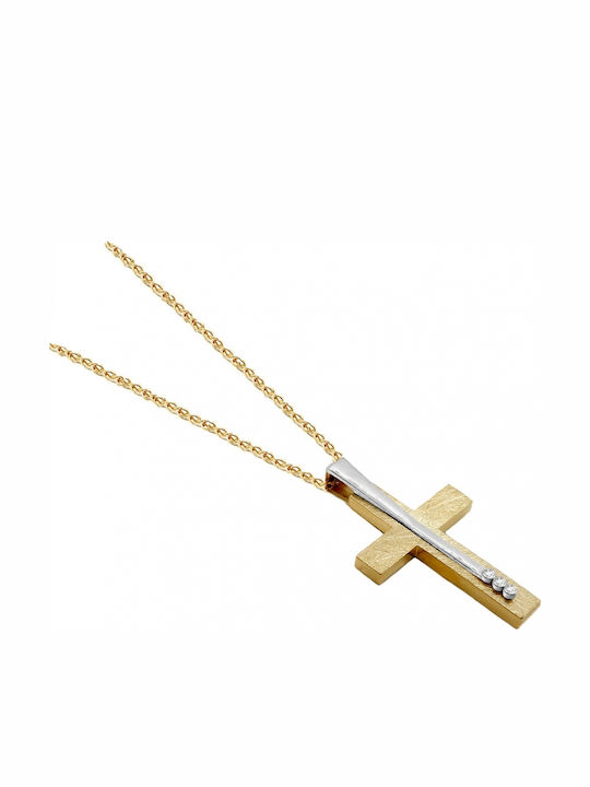 Polytimo Damen Gold Kreuz 14K mit Kette