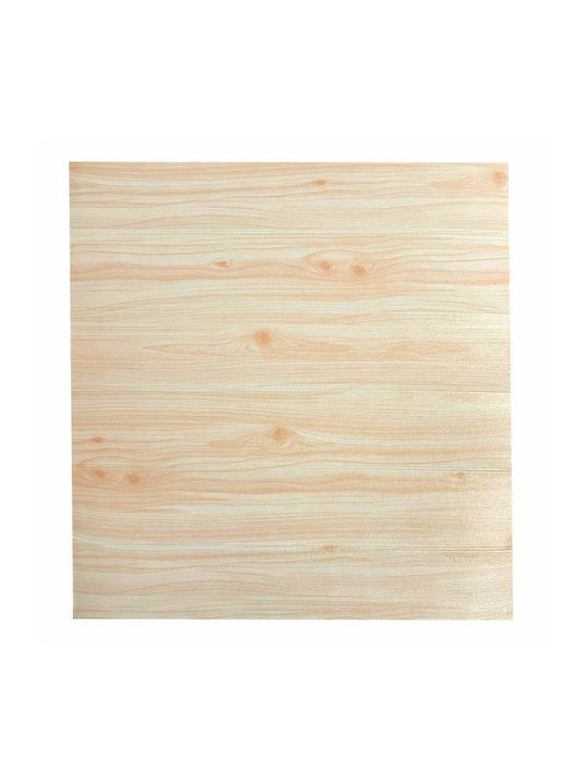 Tapet 3D autoadeziv model relief lemn Siks, lemn deschis, design modern, rezistent la apă, ușor de curățat, dimensiuni 77 X