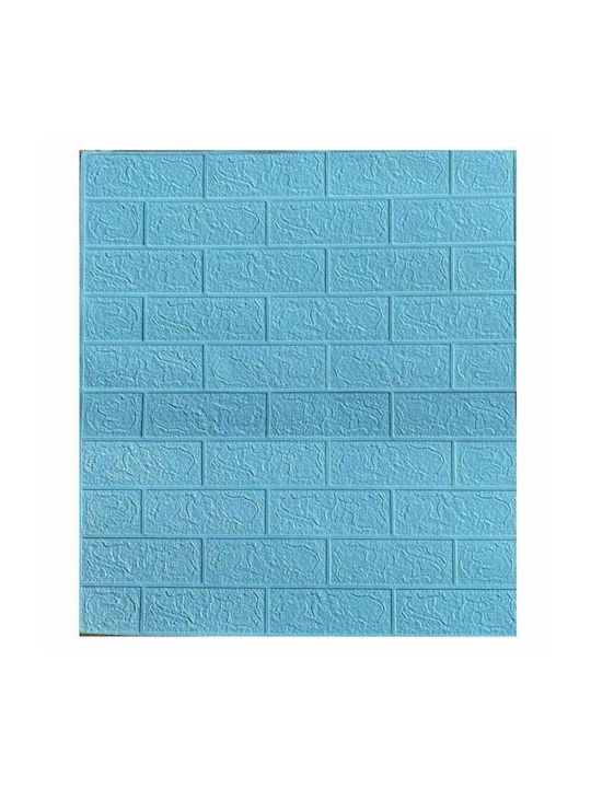 Tapet 3D autoadeziv model cărămidă Siks relief albastru design modern rezistent la apă ușor de curățat dimensiuni 77x7