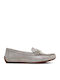 Leather Women's Moccasins in Beige Color
