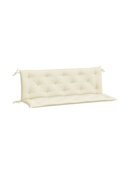 vidaXL Waterproof Bench Cushion for Garden Bench with Backrest Cream White 2 Pieces 50x150cm