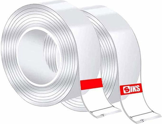 Siks Double-sided Adhesive Tape Insulating Waterproof Reusable Nano Technology 10 Meters Transparent