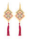 Kare Earrings Tassel Fuchsia