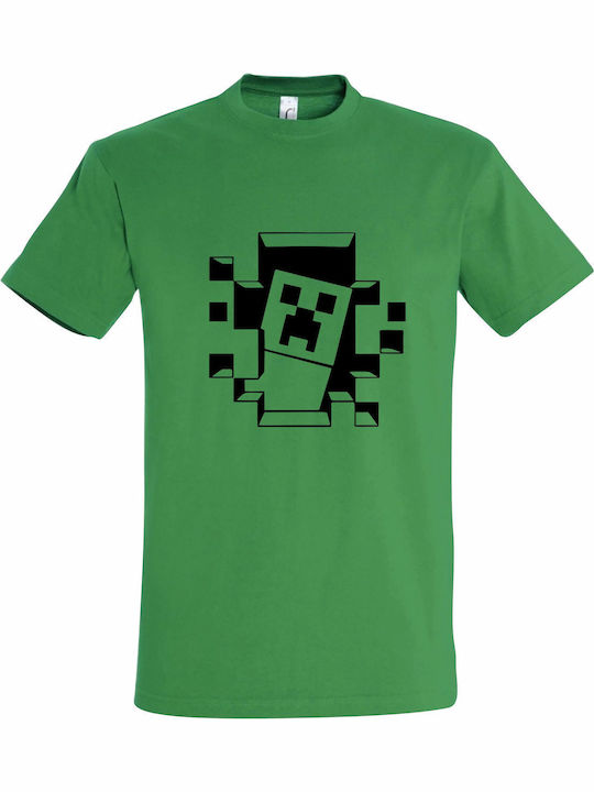 Tricou Unisex "Fața Minecraft" Verde
