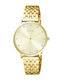 Loisir Brandy Womens Watch 34mm Battery with Gold Stainless Steel Bracelet