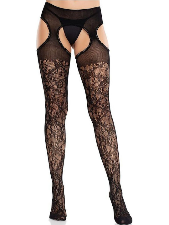 Leg Avenue Lace Sexy Κάλτσες Μαύρες