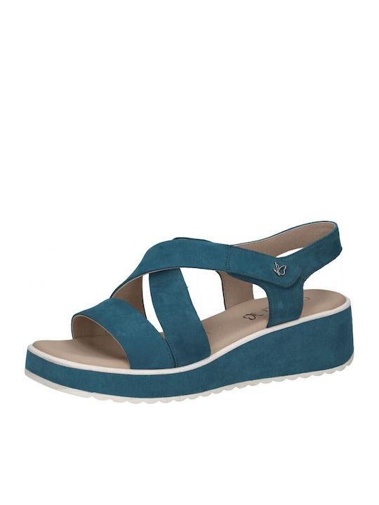 Anatomic Women's Leather Platform Shoes Blue