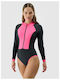 One Piece Swimsuit With Zipper Fuchsia