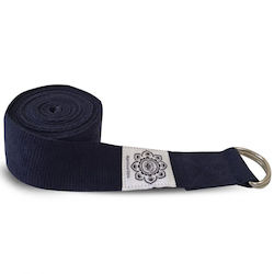 Ζώνη Γιόγκα Ιμάντας Yoga Pilates Strap D-ring Cotton Navy Xl 270cmx4cm