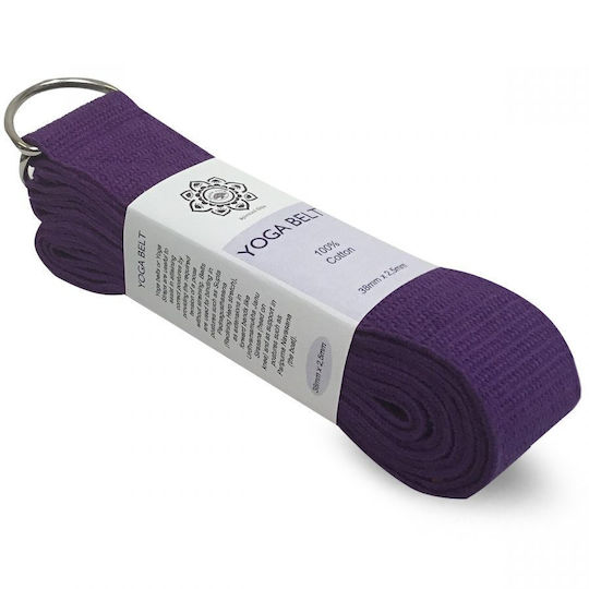 Yoga Strap Belt Yoga Pilates Strap D-ring Cotton Purple XL 270cmx4cm