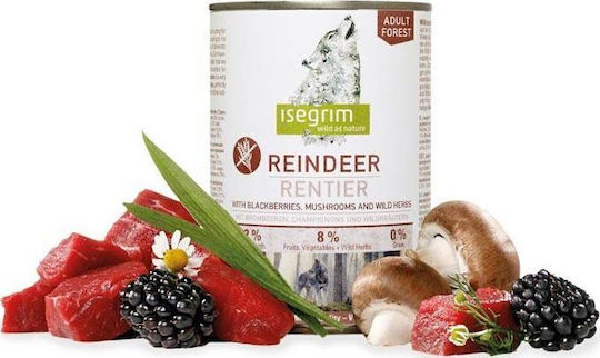 Isegrim Wet Food Dogs in Cans with Meat, Blueberries and Salmon 400gr