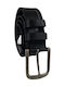 Classic Men's Leather Belt Dac Shop Black White
