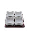 Galifas Porcelain Dessert Divided Serving Tray with 4 Slots White