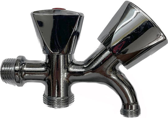 1/2 Dual Outlet Wasserhahn Inox Silber Galifas 7925645 Galifas