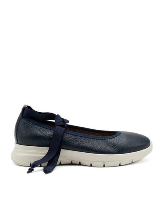 Leather Women's Moccasins in Blue Color