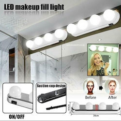 Bară de lumină portabilă cu 4 LED-uri pentru oglindă de machiaj Studio Glow Ofertă 1 + 1 Bară albă