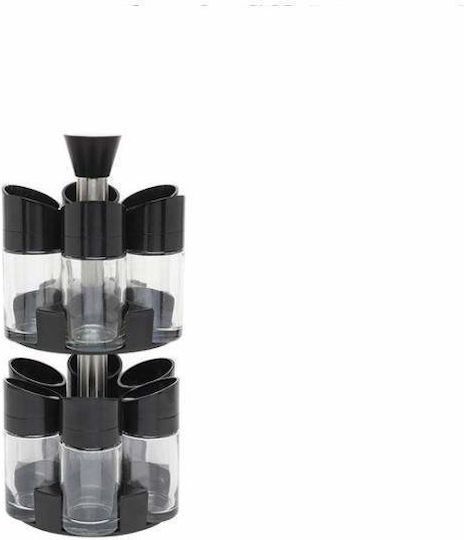Plastic Tabletop Rotating Spice Rack Black