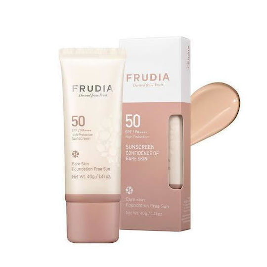 Frudia Bare Skin Foundation Слънцезащитен Крем за Лице SPF50 с Цвят 40гр