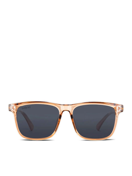 Smooder Unisex Sonnenbrille mit Rose Gold Kunststoff Gestell und Gray Linse AMS03